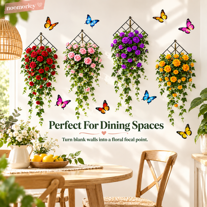 3D Rose Vine Wall Decals – Self-Adhesive Floral Wall Stickers for Bedroom & Living Room Decor