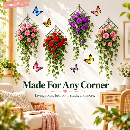 3D Rose Vine Wall Decals – Self-Adhesive Floral Wall Stickers for Bedroom & Living Room Decor