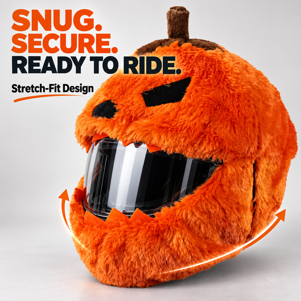 😂 Funny Plush Motorcycle Helmet Cover🏍️   – Eye-Catching Cartoon Full-Face Helmet Accessory