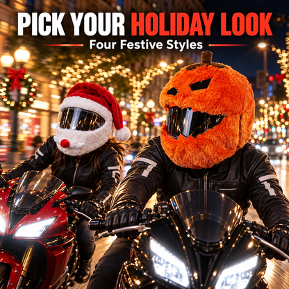 😂 Funny Plush Motorcycle Helmet Cover🏍️   – Eye-Catching Cartoon Full-Face Helmet Accessory