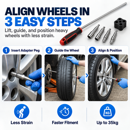 🚗 50% OFF Wheel Alignment Tool – Heavy Duty Tire Mounting & Hub Positioning Assistant