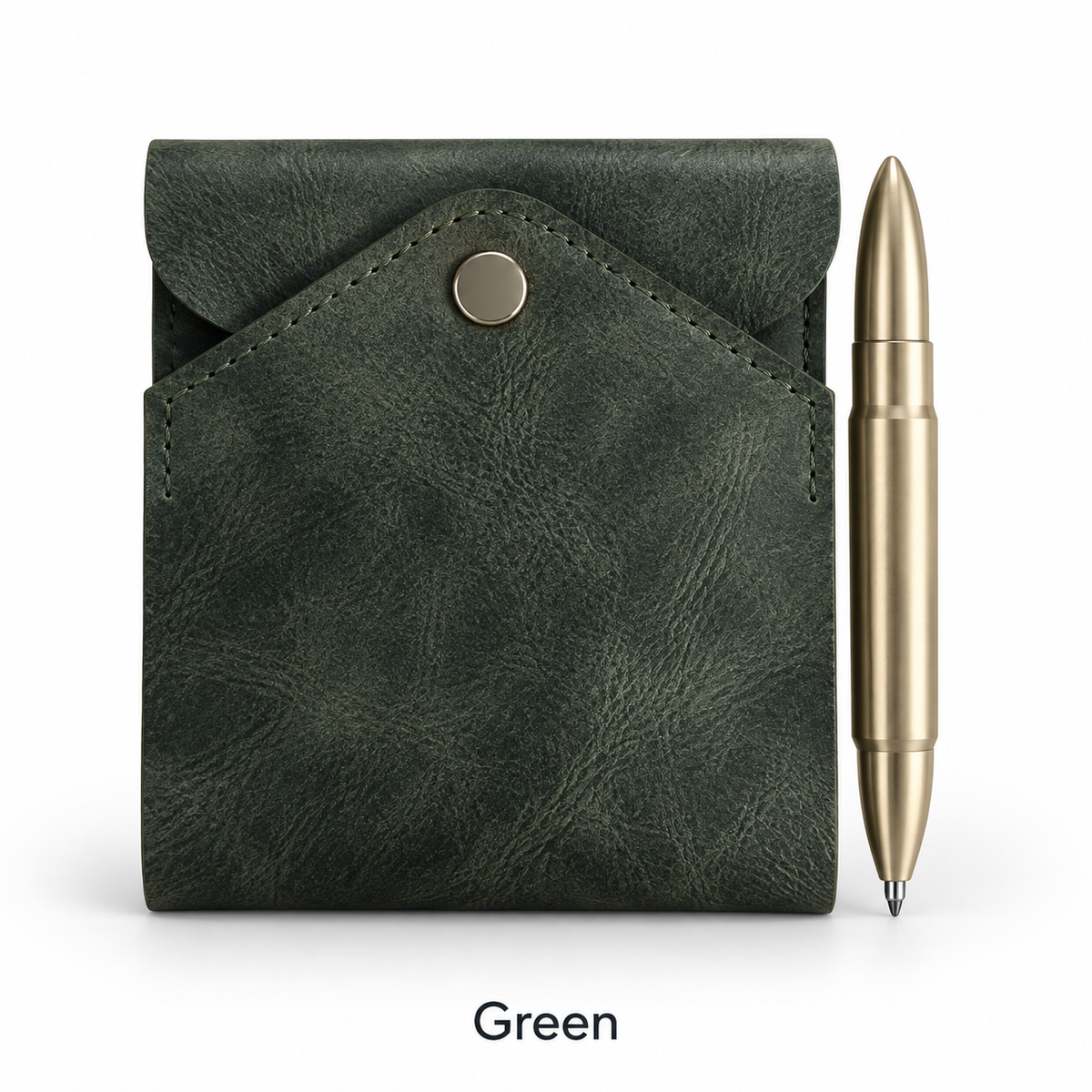 Vintage Handmade Leather Wallet With Pen Slot