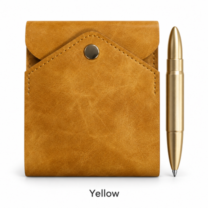 Vintage Handmade Leather Wallet With Pen Slot