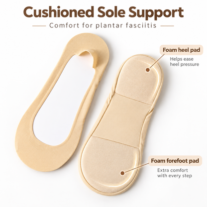 🧦 Cushioned No-Show Socks with Padded Support for Everyday Walking Comfort