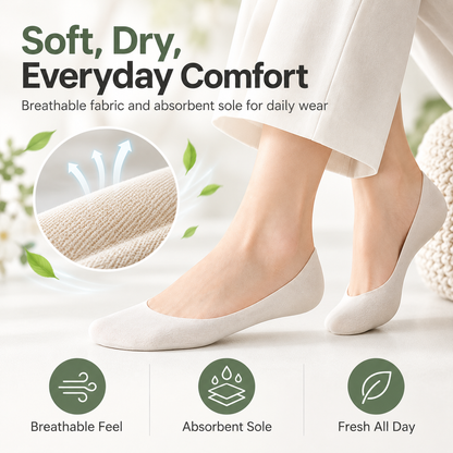 🧦 Cushioned No-Show Socks with Padded Support for Everyday Walking Comfort