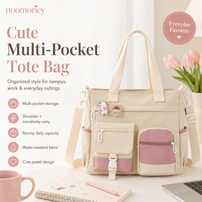 👜 Large Capacity Canvas Tote Bag – Casual Shoulder & Crossbody Bag for College, Work & Everyday Use