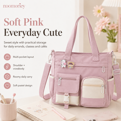 👜 Large Capacity Canvas Tote Bag – Casual Shoulder & Crossbody Bag for College, Work & Everyday Use