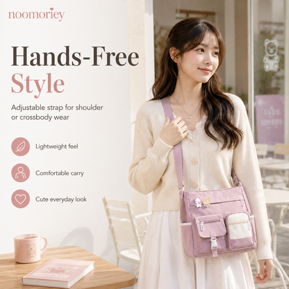 👜 Large Capacity Canvas Tote Bag – Casual Shoulder & Crossbody Bag for College, Work & Everyday Use