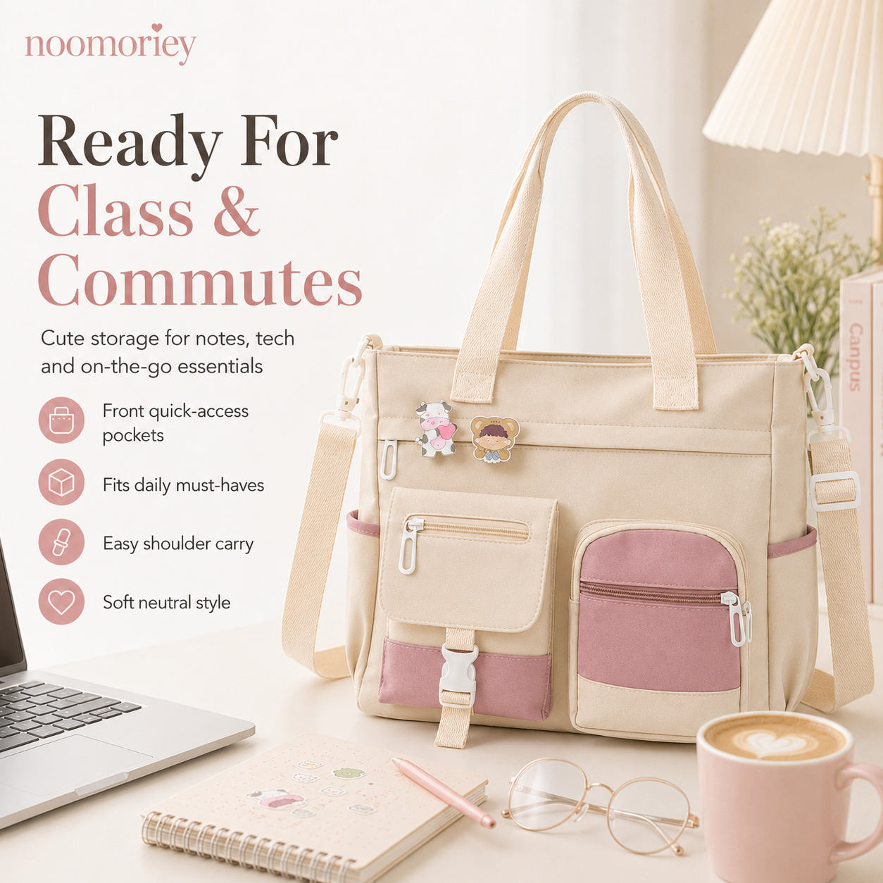 👜 Large Capacity Canvas Tote Bag – Casual Shoulder & Crossbody Bag for College, Work & Everyday Use
