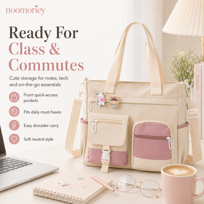 👜 Large Capacity Canvas Tote Bag – Casual Shoulder & Crossbody Bag for College, Work & Everyday Use