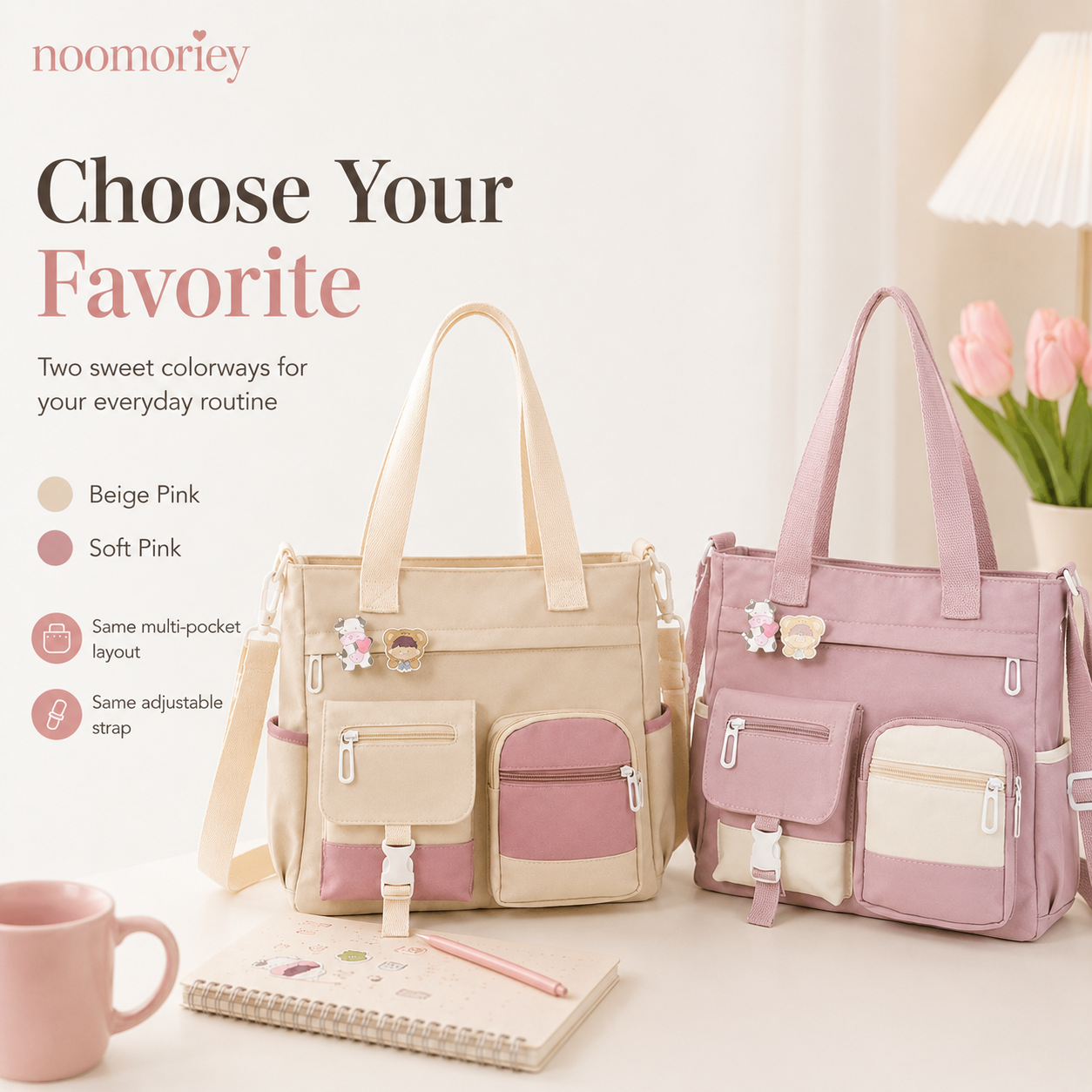 👜 Large Capacity Canvas Tote Bag – Casual Shoulder & Crossbody Bag for College, Work & Everyday Use
