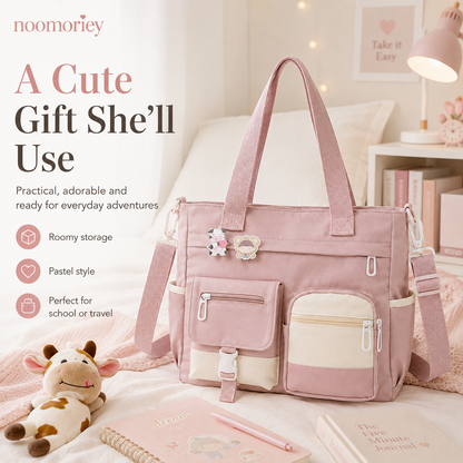 👜 Large Capacity Canvas Tote Bag – Casual Shoulder & Crossbody Bag for College, Work & Everyday Use