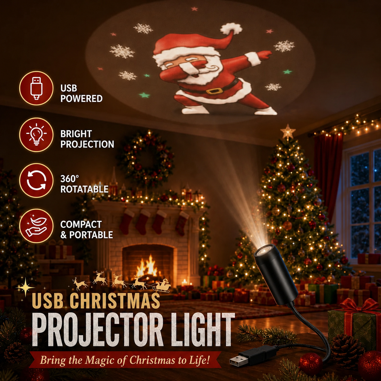 HD Christmas Projector – 6 or 10 Festive Scenes!!!