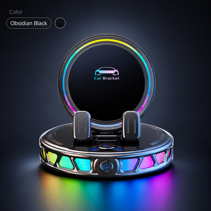 360° Rotating Wireless Charging Car Phone Mount with RGB Ambient Light