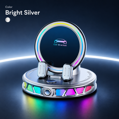 360° Rotating Wireless Charging Car Phone Mount with RGB Ambient Light