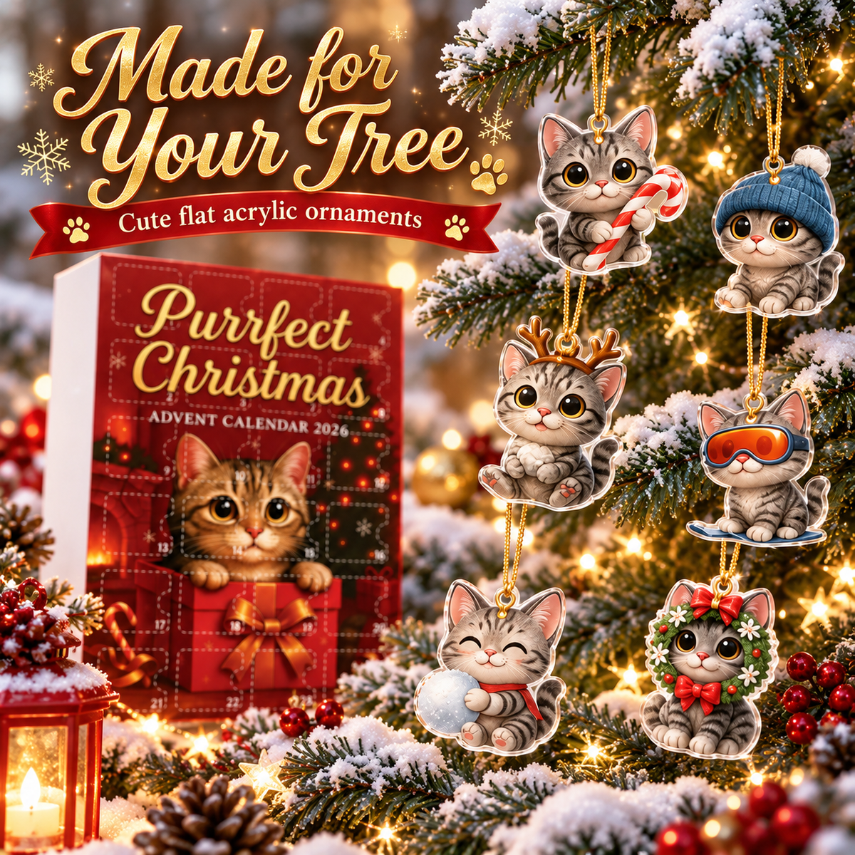 🐱 Purrfect Christmas Advent Calendar 2026 – 24 Days of Cat Ornaments 🎄