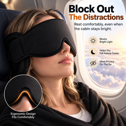 ✈️ 50% OFF 3-in-1 Travel Sleep Support – Blackout Eye Mask & Head Support