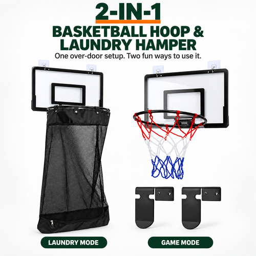 🔥50% OFF🏀 2-in-1 Basketball Hoop Laundry Hamper