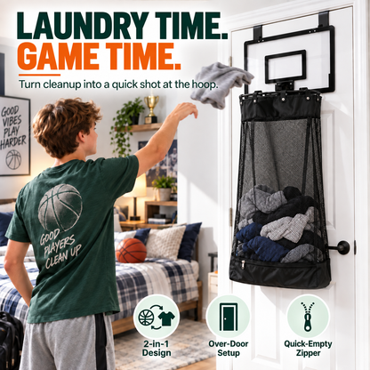 🔥50% OFF🏀 2-in-1 Basketball Hoop Laundry Hamper