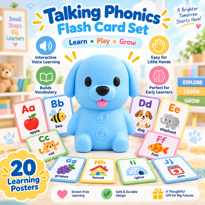 🔥 50% OFF Today 🎧 Talking Phonics Flash Card Set for Kids Smart Learning Toy with Voice Recognition