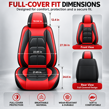 🏎️ 5-Seater Universal Leather Car Seat Cover Set