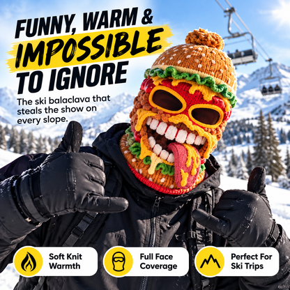 🤣🤣Funny Food Knit Balaclava – Warm Full-Face Ski Mask for Winter Adventures