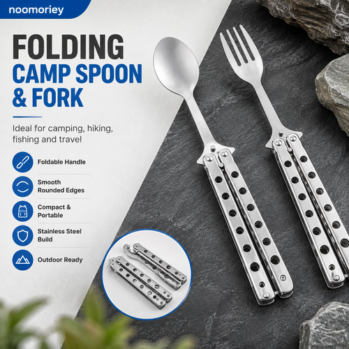 Interactive Flip-Handle Utensil – Fork & Spoon Styles | Flip, Lock & Eat 🍴