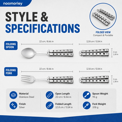 Interactive Flip-Handle Utensil – Fork & Spoon Styles | Flip, Lock & Eat 🍴