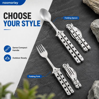 Interactive Flip-Handle Utensil – Fork & Spoon Styles | Flip, Lock & Eat 🍴
