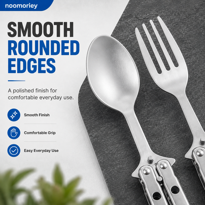 Interactive Flip-Handle Utensil – Fork & Spoon Styles | Flip, Lock & Eat 🍴