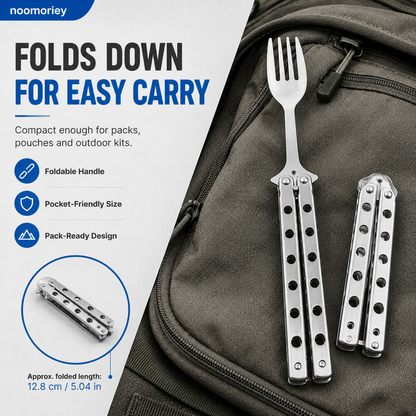 Interactive Flip-Handle Utensil – Fork & Spoon Styles | Flip, Lock & Eat 🍴
