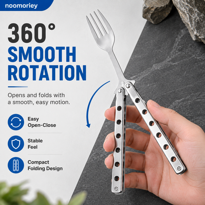 Interactive Flip-Handle Utensil – Fork & Spoon Styles | Flip, Lock & Eat 🍴