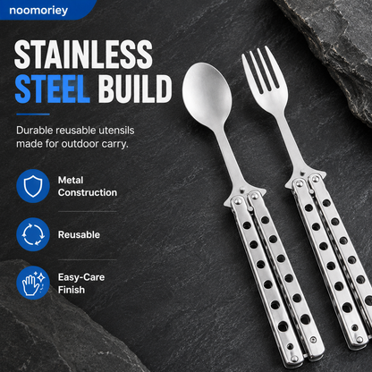 Interactive Flip-Handle Utensil – Fork & Spoon Styles | Flip, Lock & Eat 🍴