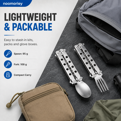 Interactive Flip-Handle Utensil – Fork & Spoon Styles | Flip, Lock & Eat 🍴