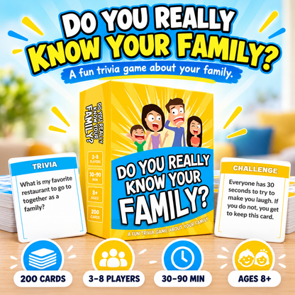 😂 50% OFF Today! Do You Really Know Your Family? Fun Trivia Card Game for Game Night