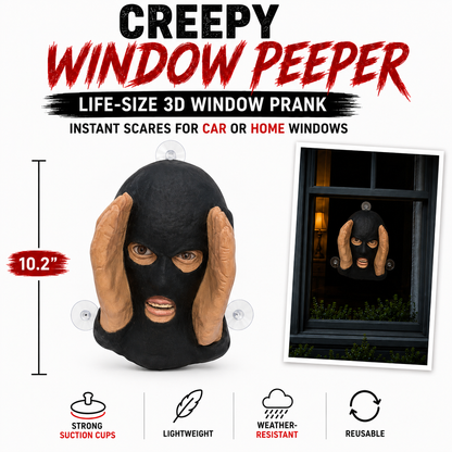 👻 Peeping Face Window Prank Prop – Realistic Halloween Suction Cup Scare Decoration