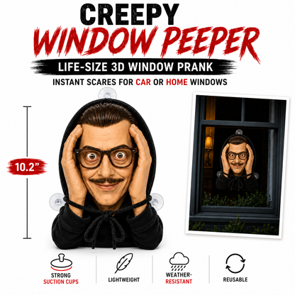 👻 Peeping Face Window Prank Prop – Realistic Halloween Suction Cup Scare Decoration