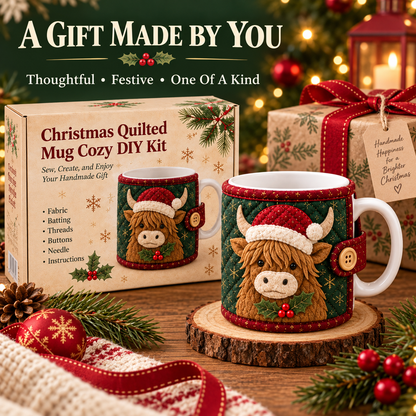 🎄☕️DIY Christmas Mug Cozy Sewing Kit🧵 – Create Your Own Festive Mug Cover✨❤️Add Cozy Holiday Charm to Your Favorite Mug🎉