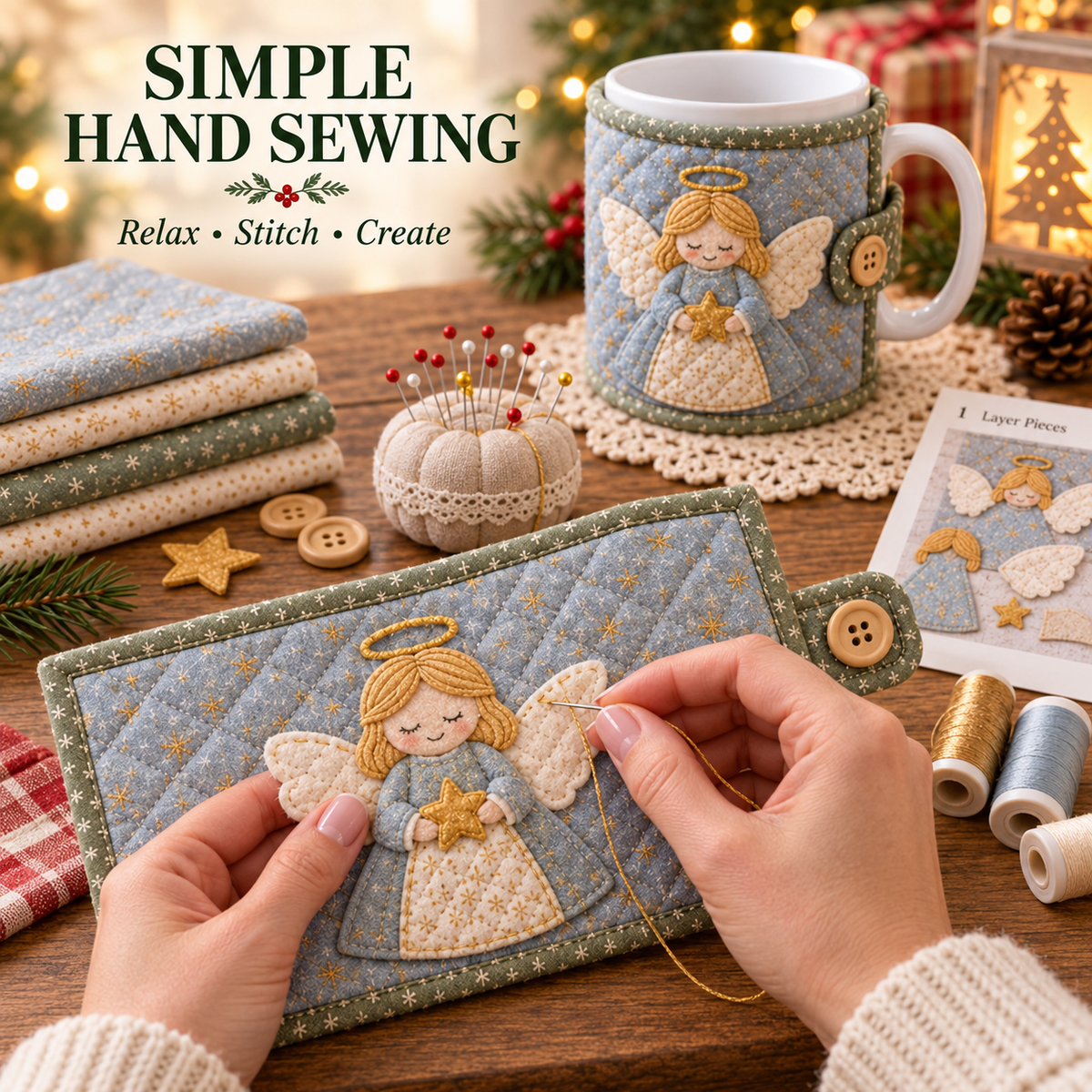 🎄☕️DIY Christmas Mug Cozy Sewing Kit🧵 – Create Your Own Festive Mug Cover✨❤️Add Cozy Holiday Charm to Your Favorite Mug🎉
