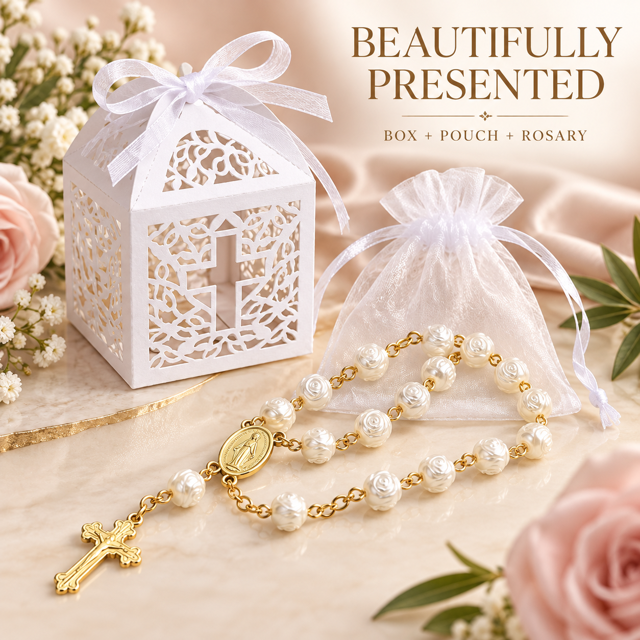 🙏 Bulk Rosary Bracelet Pack | 30 Bracelets + 30 Pouches + 30 Gift Boxes + 30 Cards Gifting