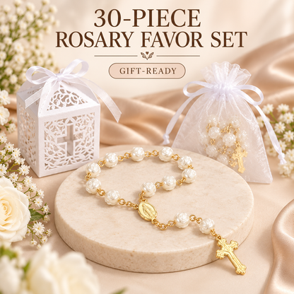 🙏 Bulk Rosary Bracelet Pack | 30 Bracelets + 30 Pouches + 30 Gift Boxes + 30 Cards Gifting