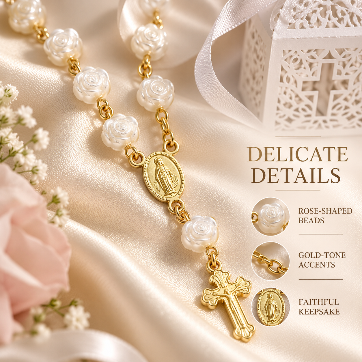 🙏 Bulk Rosary Bracelet Pack | 30 Bracelets + 30 Pouches + 30 Gift Boxes + 30 Cards Gifting
