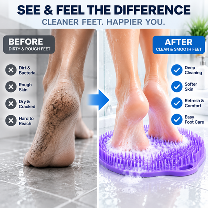 🦶 Hands-Free Shower Foot Scrubber Mat – Deep Clean & Massage Your Feet While You Shower