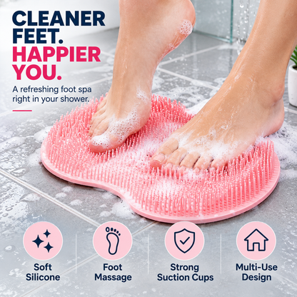 🦶 Hands-Free Shower Foot Scrubber Mat – Deep Clean & Massage Your Feet While You Shower