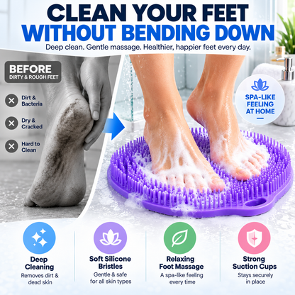 🦶 Hands-Free Shower Foot Scrubber Mat – Deep Clean & Massage Your Feet While You Shower