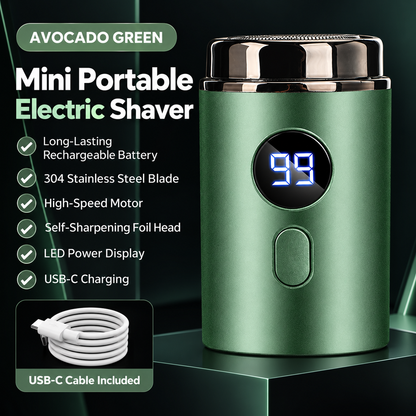 ⚡ Mini Electric Shaver – Pocket-Size Rechargeable Razor with LED Display
