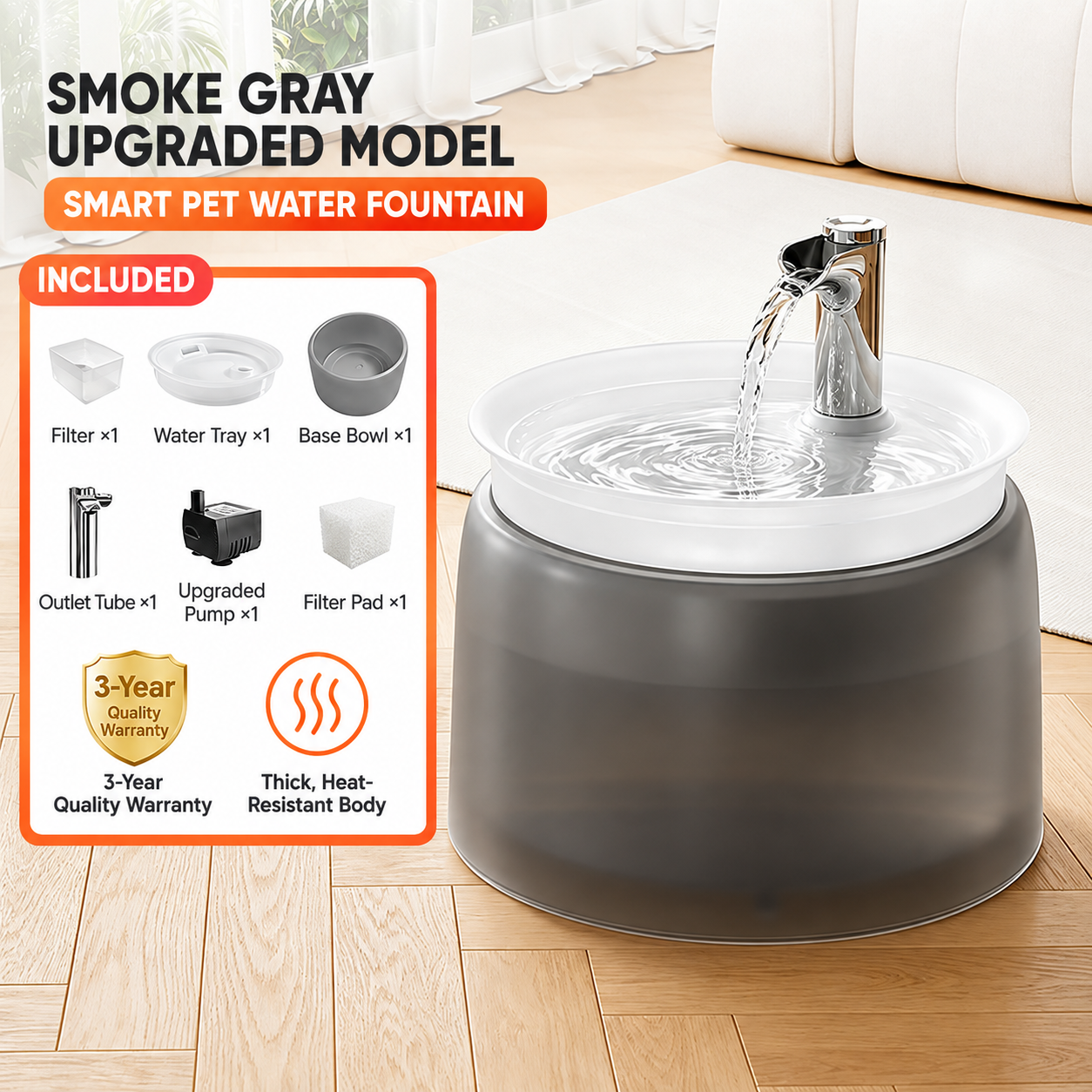 🐱Cat Water Fountain with Filter – Whisper-Quiet Wireless Pump for Fresh, Clean Water💧
