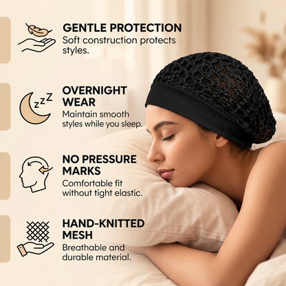 Humwam 3-Piece Stretchy Wide-Edge Sleeping Cap Set, Soft Protection Bonnet for Nighttime Hair Care & Beauty (Shower Cap for Home Bathroom Use),sohochic