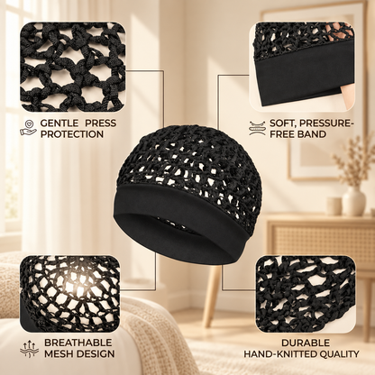Humwam 3-Piece Stretchy Wide-Edge Sleeping Cap Set, Soft Protection Bonnet for Nighttime Hair Care & Beauty (Shower Cap for Home Bathroom Use),sohochic