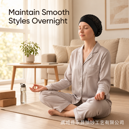 Humwam 3-Piece Stretchy Wide-Edge Sleeping Cap Set, Soft Protection Bonnet for Nighttime Hair Care & Beauty (Shower Cap for Home Bathroom Use),sohochic